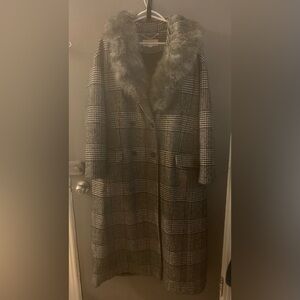 Michaels kors penny lane maxi coat with Faux Fur Collar pea coat
